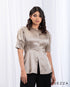 Short Sleeve Thick Satin Occasion Top 66292